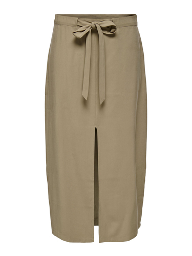 Midirock mit Bindeg�rtel und Frontschlitz 