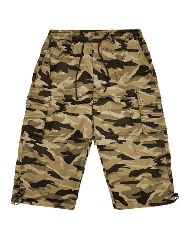 Leichte Zip Off Bermuda Shorts mit Camouflage und Taschen 