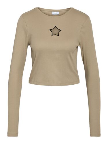 Crop Top Langarmshirt mit Cut-out 