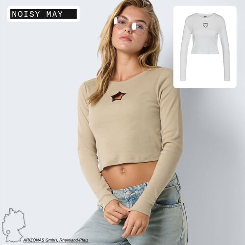 Crop Top Langarmshirt mit Cut-out