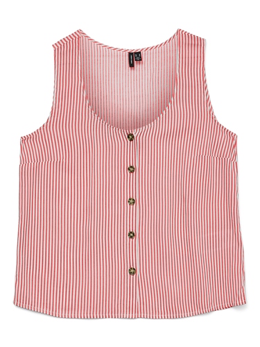 Gestreiftes Shirt mit Knopfleiste ohne �rmel 