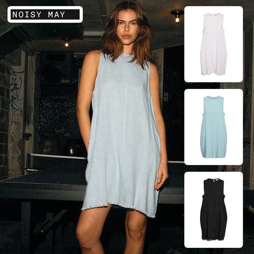 Leinen Kleid mit Fransen-Detail und modernem Schnitt