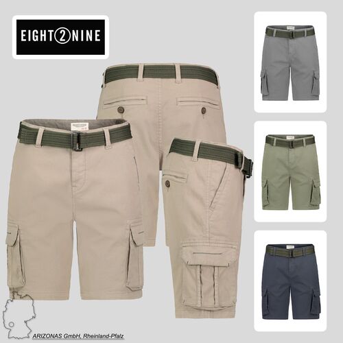 Kurze Cargo Shorts mit Grtel und Chino Style