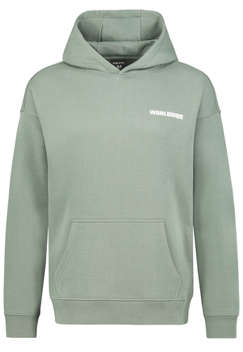 Kapuzenpullover mit K�ngurutasche und Logoprint 