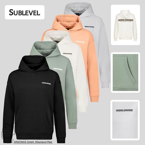 Kapuzenpullover mit K�ngurutasche und Logoprint