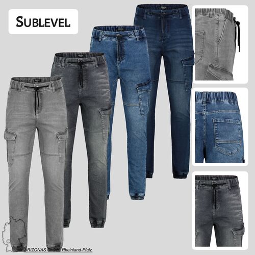 Jogger-Jeans mit Kordelzug und Cargotaschen