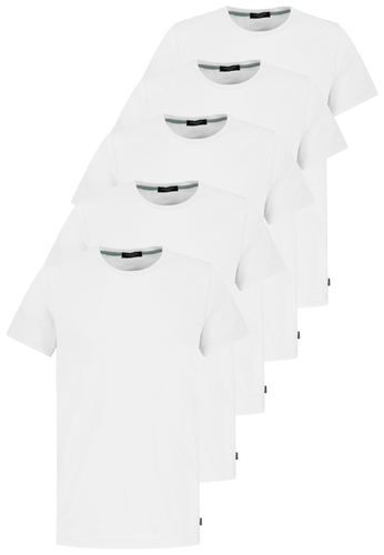 5er-Pack Rundhals Basic T-Shirts Kurzarm 