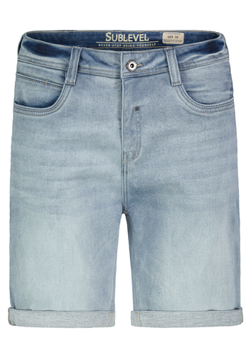 Denim Bermuda Jeansshorts mit Umschlag Saum 
