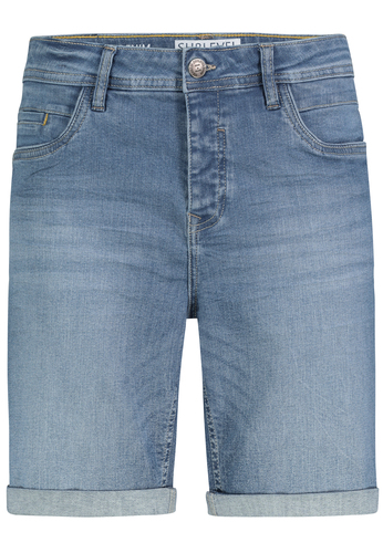 Bermuda Jeans-Shorts mit umgeschlagenem Saum 
