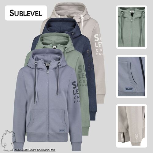 Kapuzenjacke mit Rei�verschluss und Logodetail