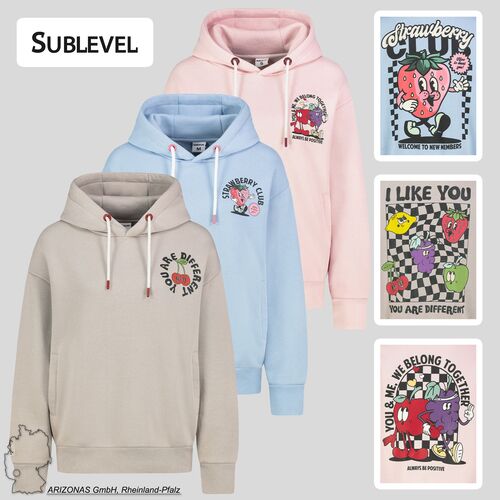 Kapuzenpullover mit Strawberry Club Motiv