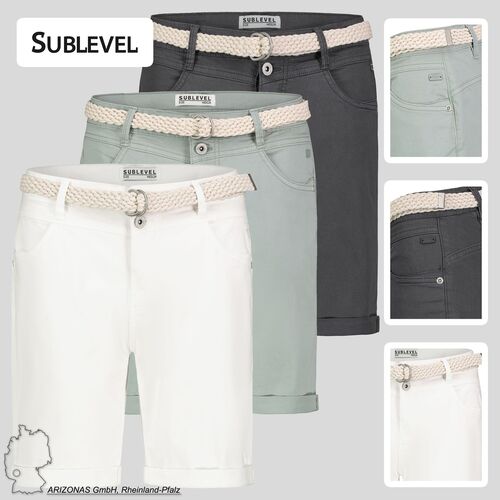 Feine Bermuda Shorts mit Flechtg�rtel