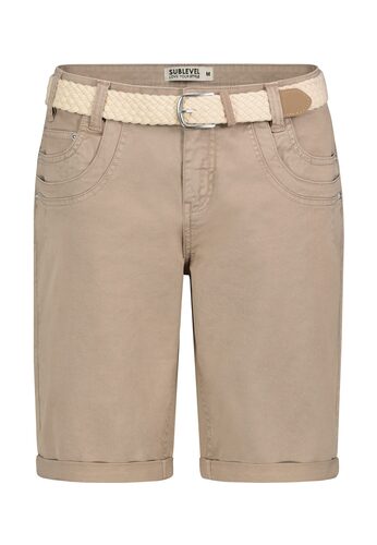 Chino Bermuda Shorts Flechtg�rtel Umschlag Modisch 