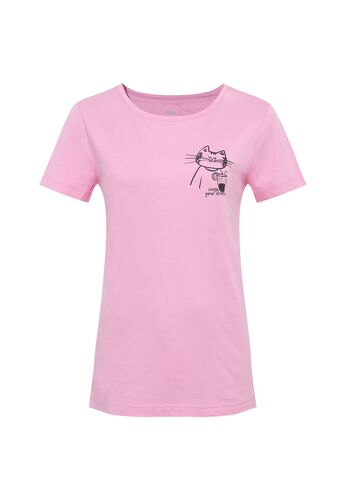 Kurzarm T-Shirt mit Motiv Print und Rundhalsausschnitt 