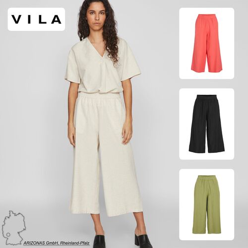 Weite Culotte-Hose mit elastischem Bund