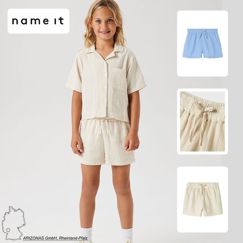 Shorts mit elastischem Bund und Leinen Optik 