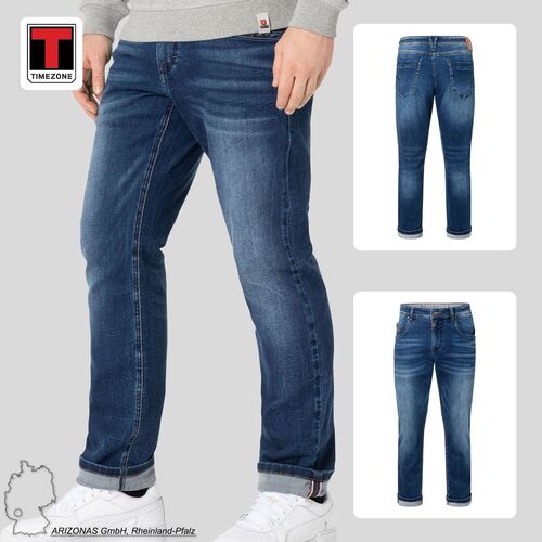 Jeans mit Stretchbund und verblasster Waschung