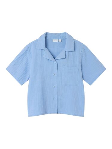 Kurz�rmeliges Kinder-Hemd mit Brusttasche und Kragen 