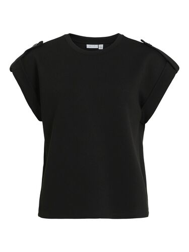 T-Shirt mit Schulterkn�pfen und Rundhalsausschnitt 