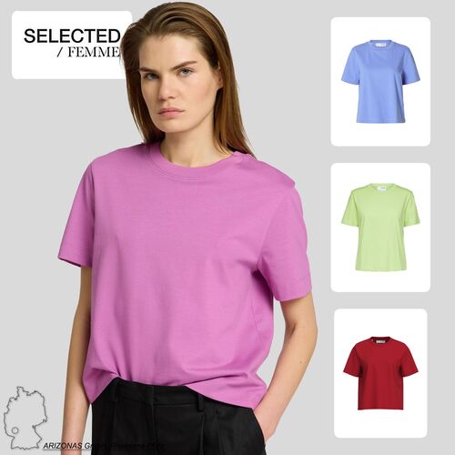 Feines Baumwoll-T-Shirt mit Rundhalsausschnitt