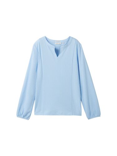 Tom Tailor Lang�rmlige Bluse mit V-Ausschnitt und feinen Streifen 