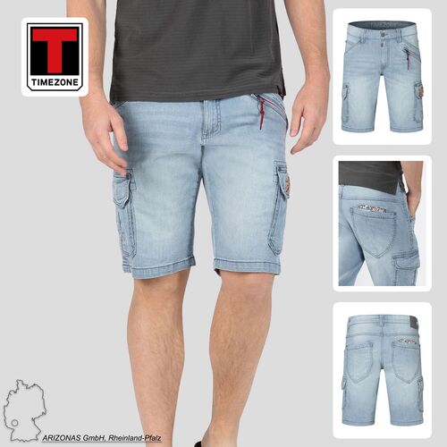 Denim Cargoshorts mit Rei�verschlusstasche