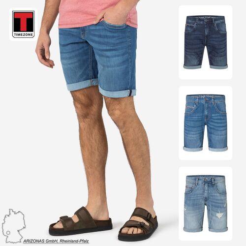 Denim Shorts mit Rissen und Umschlag