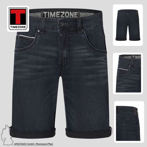 Denim Jeans-Shorts mit Aufdruck am Bund und Ziertasche