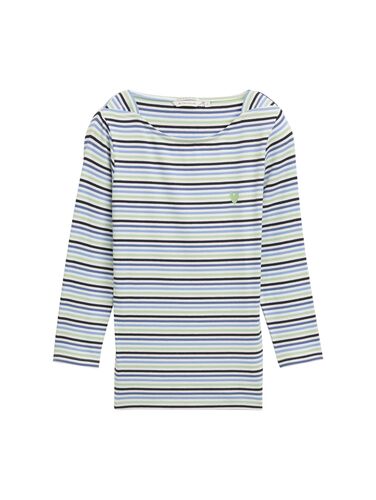 Tom Tailor Langarmshirt mit Herz-Logo und Streifen 