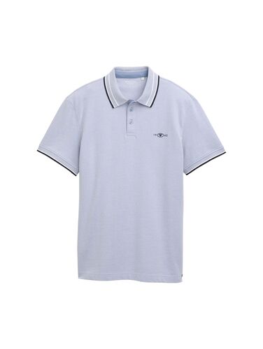Tom Tailor Polo-Shirt mit Kontraststreifen und Logo-Patch, kurz�rmlig 