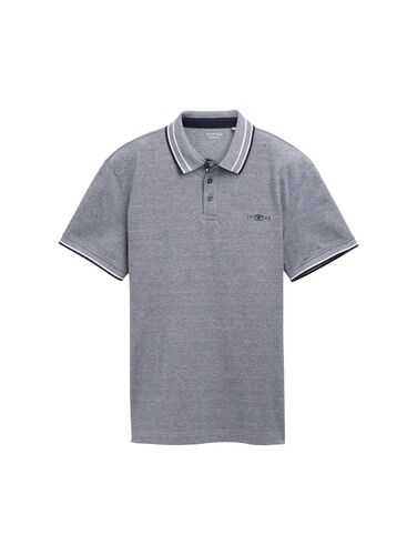 Tom Tailor Polo-Shirt mit Kontraststreifen und Logo-Patch, kurz�rmlig 