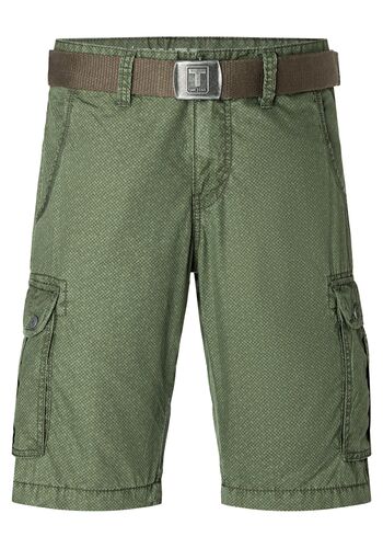 Feine Cargo Chino Shorts mit geometrischem Muster und G�rtel 