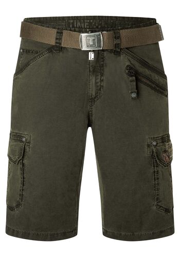 Cargo Jeans Shorts mit G�rtel und Festem Stoff  