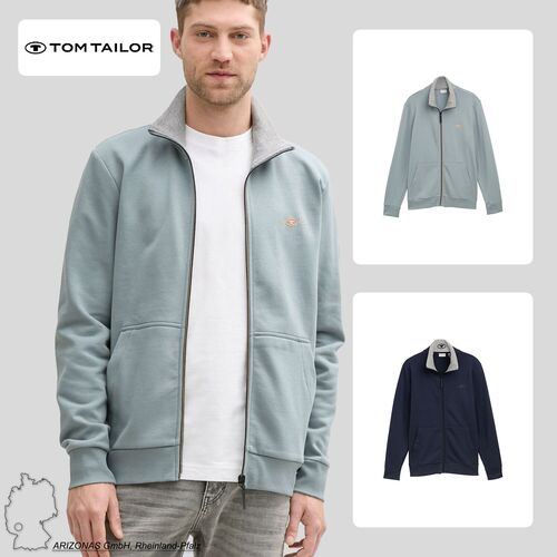Tom Tailor Leichte Sweatjacke mit Kontrastkragen