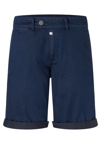 Shorts mit Umschlag in Dunkelblau 