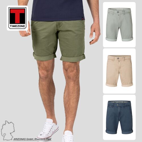 Chinoshorts mit G�rtelschlaufen und aufrollbarem Saum