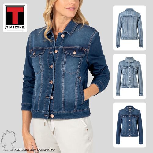 L�ssige Jeansjacke mit Knopfleiste und Brusttaschen