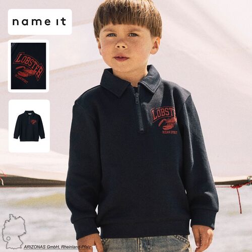 Jungen Troyer -Sweatshirt mit Rei�verschluss und Lobster-Print