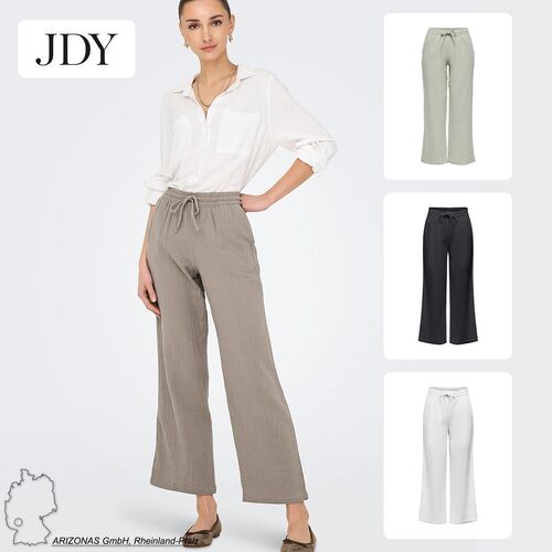 Palazzo Stoffhose mit weitem Bein und Kordelzug