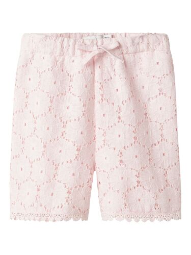 Kurze Shorts mit Spitze und gezacktem Saum 