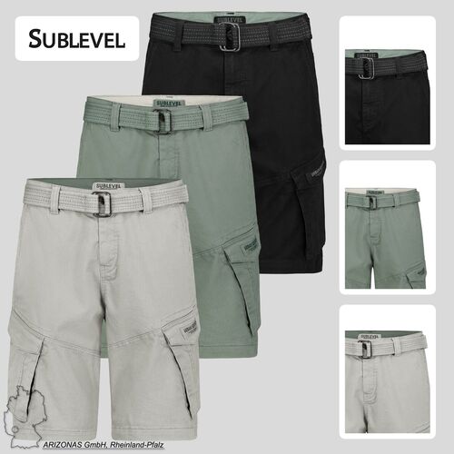 Cargo-Shorts mit G�rtel und Seitentaschen