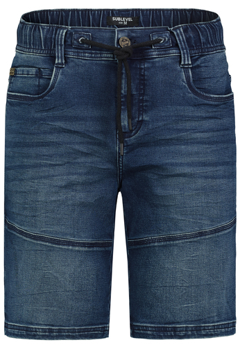 Denim Bermuda Jeansshorts mit Elastischem Bund und Kordelzug  
