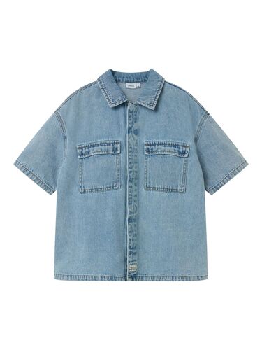 Jungen Jeanshemd mit kurzen �rmeln und Taschen 