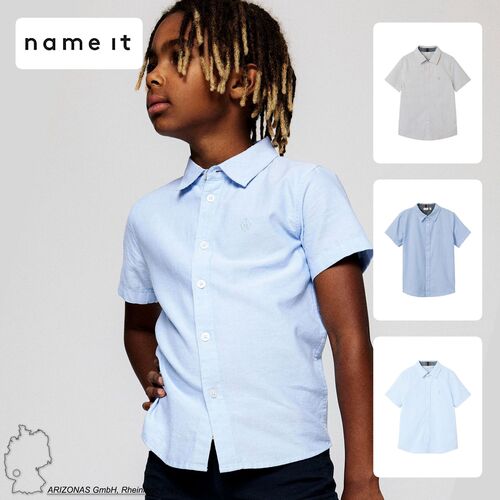 Kurzarm-Hemd mit Button-Down-Kragen und Logo