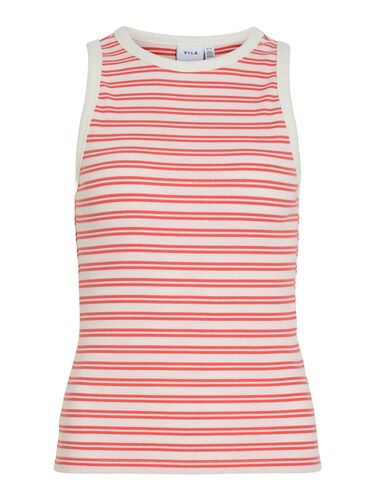 Gestreiftes �rmelloses Rundhalsausschnitt Top 