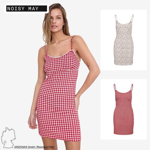 Blumenmuster Sommerkleid mit schmalen Tr�gern 