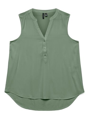 �rmellose Bluse mit V-Ausschnitt und Knopfleiste 