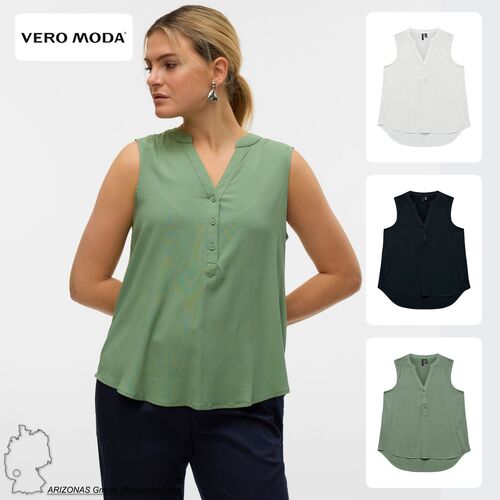 �rmellose Bluse mit V-Ausschnitt und Knopfleiste