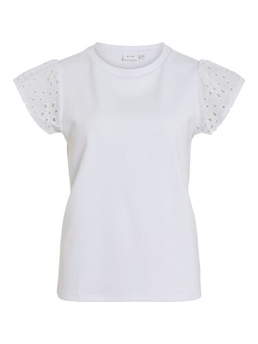 T-Shirt mit Lochmuster an den �rmeln 