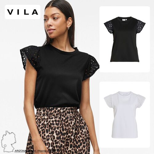 T-Shirt mit Lochmuster an den �rmeln